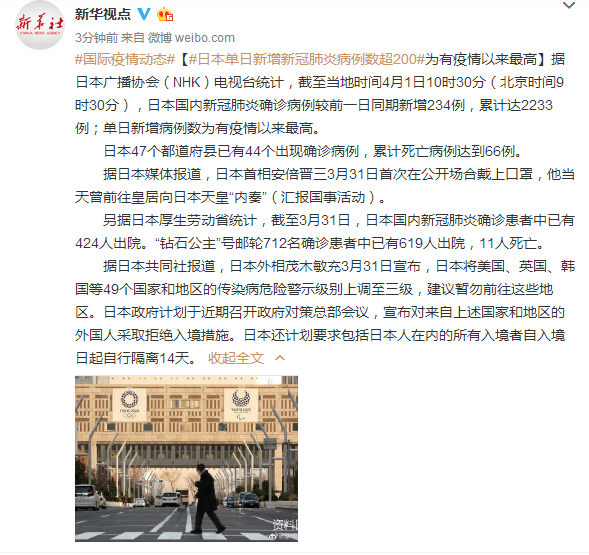 日本官方最新疫情概况及其影响